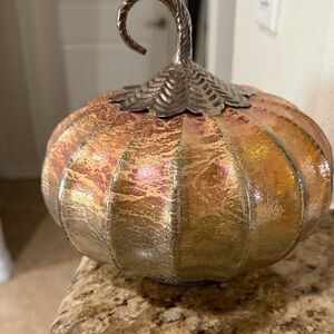 Elegant Gold and Bronze Holiday Pumpkin Decor
